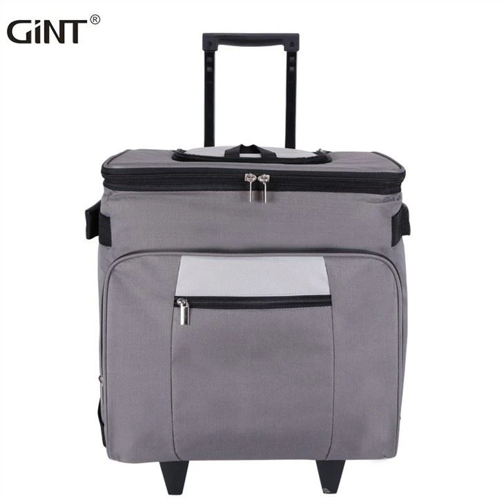 Reusable Easy Carry Thermal Ice Cooler Bag With Folding Cart