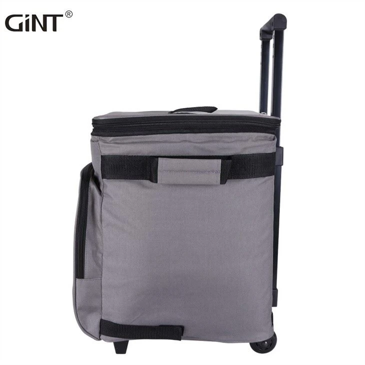 china Reusable Easy Carry Thermal Ice Cooler Bag With Folding Cart For Shopping Grocery